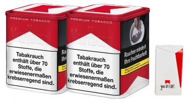 Marlboro Red Tabak Angebot, 2x70g Dose + 1 Marlboro Gasfeuerzeug 